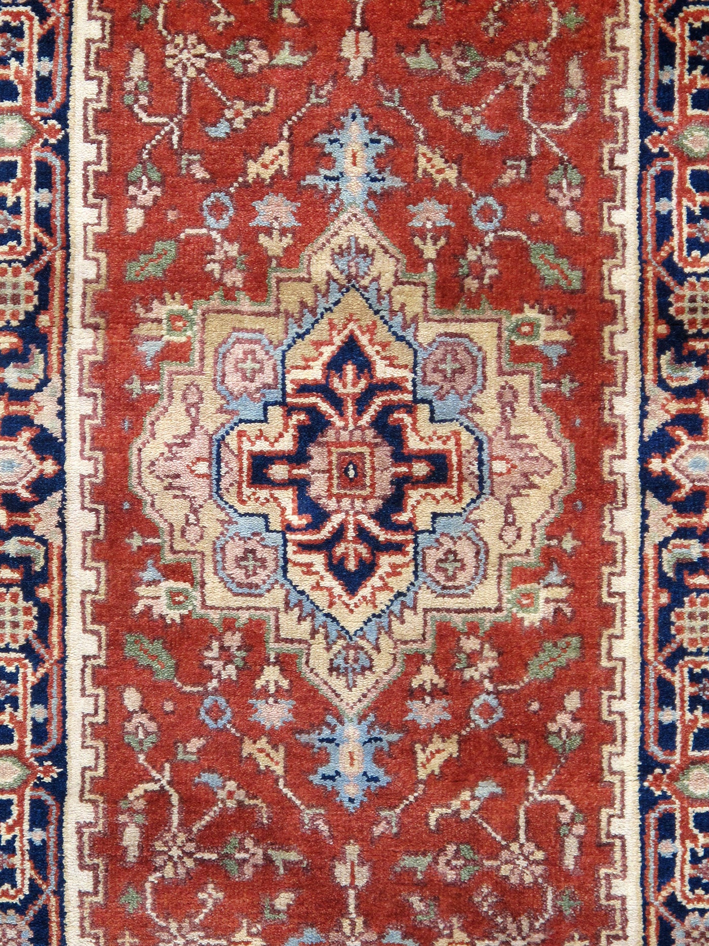 Serapi Geometric Hand-Knotted Wool Area Rug