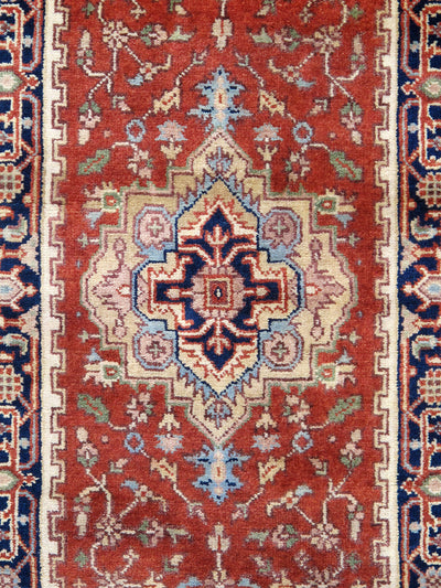 Serapi Geometric Hand-Knotted Wool Area Rug