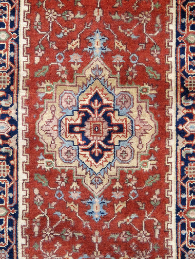 Serapi Geometric Hand-Knotted Wool Area Rug