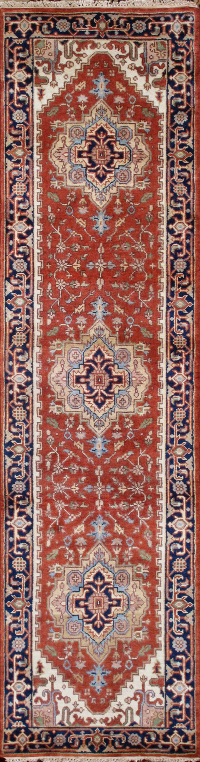 Serapi Geometric Hand-Knotted Wool Area Rug