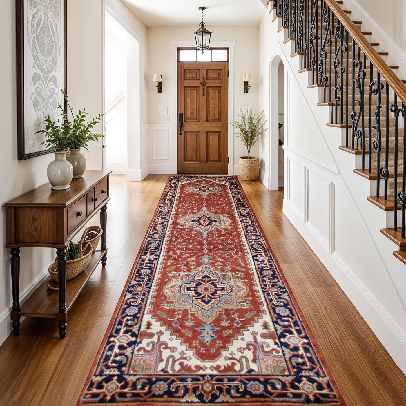 Serapi Geometric Hand-Knotted Wool Area Rug