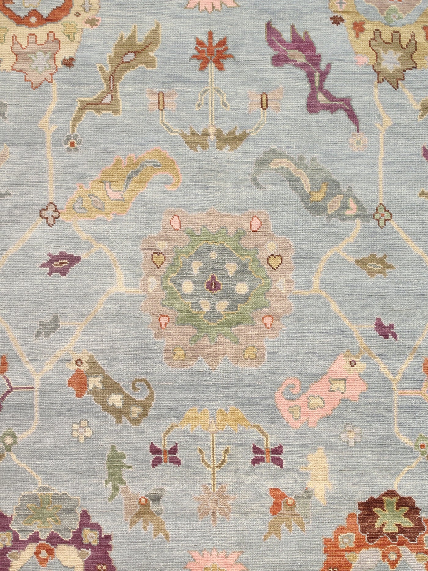 Oushak Hand-Knotted Wool Area Rug- Blue/Green