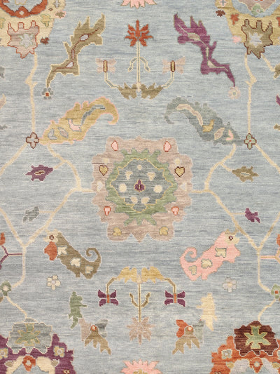 Oushak Hand-Knotted Wool Area Rug- Blue/Green