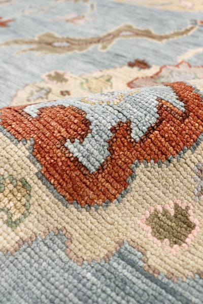 Oushak Hand-Knotted Wool Area Rug- Blue/Green